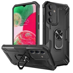 Galaxy A34 svart höggþolið hulstur með fingrahring