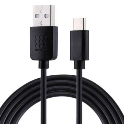 USB-A í USB-C hleðslusnúra 1 m, svört – HAWEEL