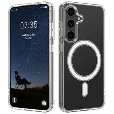 Símahulstur með segulhring fyrir Galaxy S24 farsíma