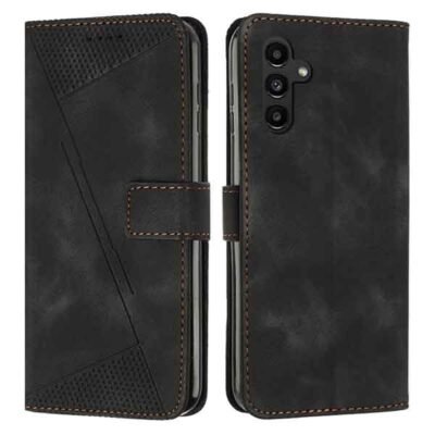 Galaxy A25 svart símaveski með kortahólfum