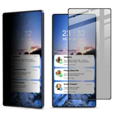 Skjá og njósnavörn fyrir Galaxy S25 ultra farsíma