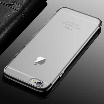 iPhone 6 Plus höggþolið símahulstur úr TPU og akríl - Glært og Svart