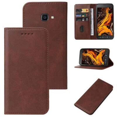 Galaxy Xcover 4S símaveski með 3 kortahólfum - Brúnt