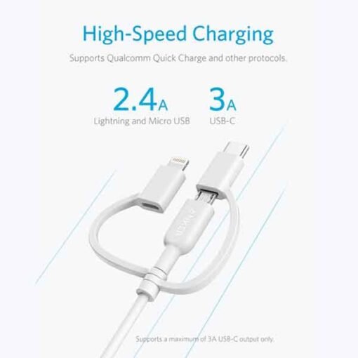 Hleðslusnúra og gagnakapall USB-C / Micro USB / Lightning - Image 5