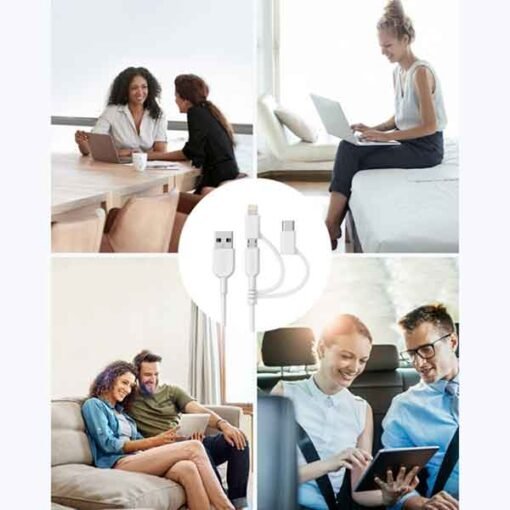 Hleðslusnúra og gagnakapall USB-C / Micro USB / Lightning - Image 8