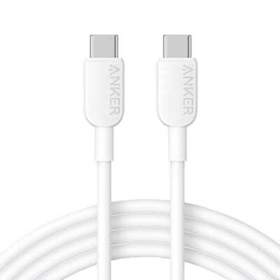 USB-C í USB-C hleðslusnúra 1,8 m – 60W, hvít – ANKER