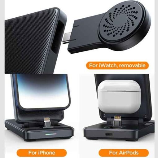 Þráðlaus hleðslustöð fyrir farsíma snjallúr og airpods - Image 5
