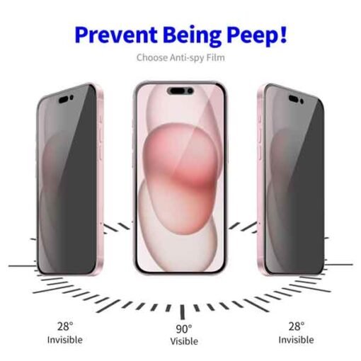 Skjá og njósnavörn fyrir iPhone 14 pro farsíma - Image 3
