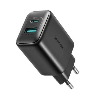Joyroom 25W vegghleðslutæki með 1 x USB-A og 1 x USB-C