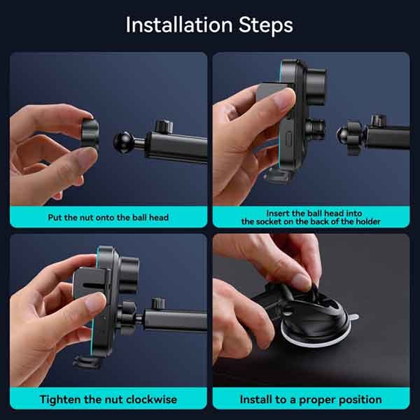 Joyroom 15W Þráðlaust bílhleðslutæki - Image 8