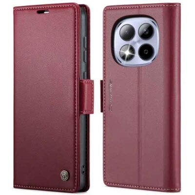 Redmi Note 15 Pro símaveski með RFID-vörn og 3 kortahólfum - Rautt