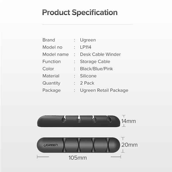 Ugreen kapalskipuleggjari fyrir 4 kapla - 2 stk - Image 2