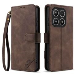 Xiaomi 17 símaveski með RFID vörn og handól - brúnt