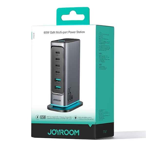 Joyroom 65 W GaN hleðslustöð með 6 USB tengjum - Image 3