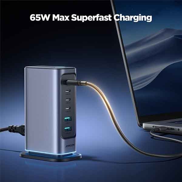 Joyroom 65 W GaN hleðslustöð með 6 USB tengjum - Image 5