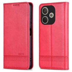 Oppo A5 Pro símaveski með kortahólfum - Rautt