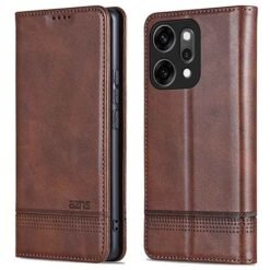 Oppo Reno 14 símaveski með kortahólfum - Kaffibrúnt