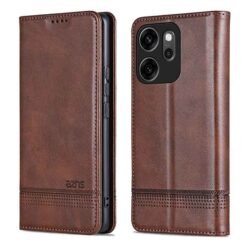 Oppo Reno 14 F símaveski með kortahólfum - Kaffibrúnt