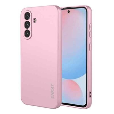 Galaxy A57 ENKAY HAT PRINCE silikonhulstur með beinum köntum - Bleikt