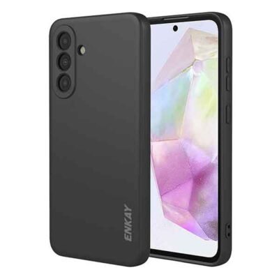 Galaxy A37 ENKAY HAT PRINCE silikonhulstur með beinum köntum - Svart