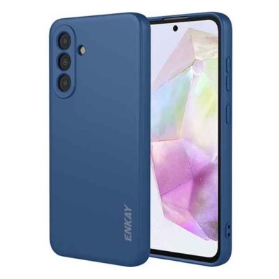 Galaxy A37 ENKAY HAT PRINCE silikonhulstur með beinum köntum - Blátt