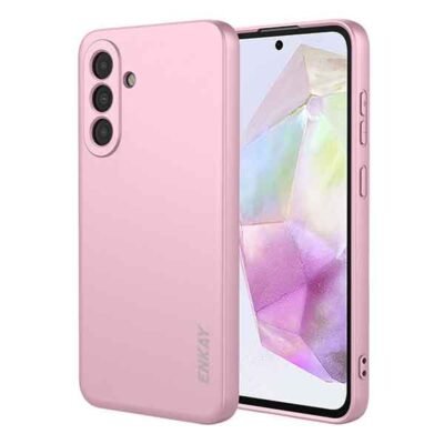 Galaxy A37 ENKAY HAT PRINCE silikonhulstur með beinum köntum - Bleikt