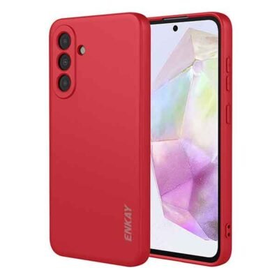 Galaxy A37 ENKAY HAT PRINCE silikonhulstur með beinum köntum - Rautt
