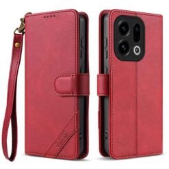 Oppo Find X9 AZNS símaveski með úlnliðsól og RFID-vörn - Rautt