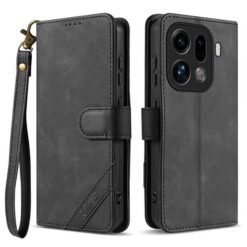 Oppo Find X9 Pro AZNS símaveski með úlnliðsól og RFID-vörn - Svart
