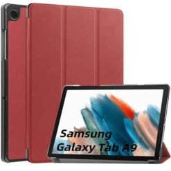 Galaxy TAB A9 og A11 rautt hulstur með standi