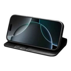 iPhone 17 Pro Qialino leðurveski með kortahólfum - Svart - Image 5