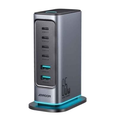 Joyroom 65W GaN hleðslustöð með 4 USB-C og 2 USB-A tengjum