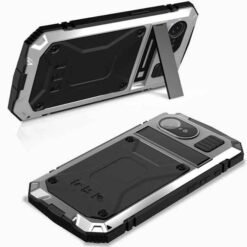 iPhone 16e og 17e Full Armor hulstur með skjávörn og MagSafe - Silfur - Image 2