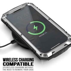 iPhone 16e og 17e Full Armor hulstur með skjávörn og MagSafe - Silfur - Image 5