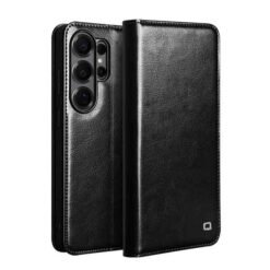 Galaxy S26 Ultra símaveski úr ekta leðri - Svart