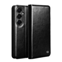 Galaxy S26 símaveski úr ekta leðri - Svart