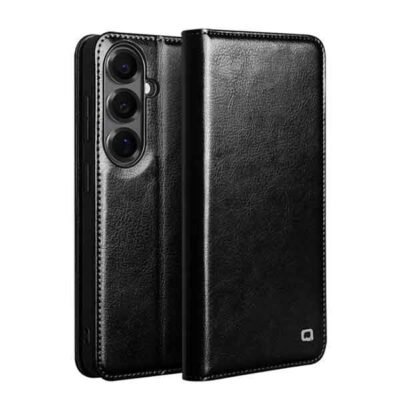 Galaxy S26 símaveski úr ekta leðri - Svart