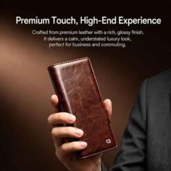 Galaxy Z Fold8 Ultra símaveski úr ekta leðri – svart - Image 6