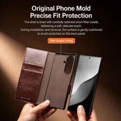 Galaxy Z Fold8 Ultra símaveski úr ekta leðri – svart - Image 10