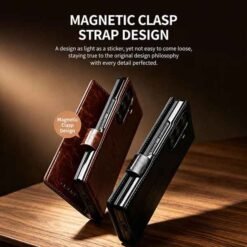 Galaxy Z Fold8 Ultra símaveski úr ekta leðri – svart - Image 12