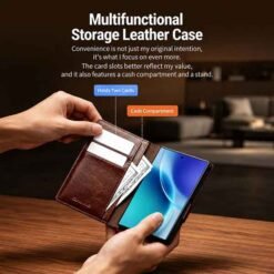 Galaxy Z Fold8 símaveski úr ekta leðri – svart - Image 8
