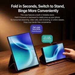 Galaxy Z Fold8 símaveski úr ekta leðri – svart - Image 12