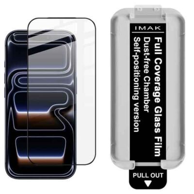 iPhone 17 Pro Max imak skjávörn úr hertu gleri með ásetningarramma