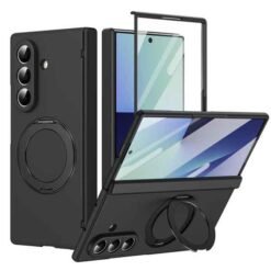 Galaxy Z Fold8 Ultra símahulstur með fingrahring – svart