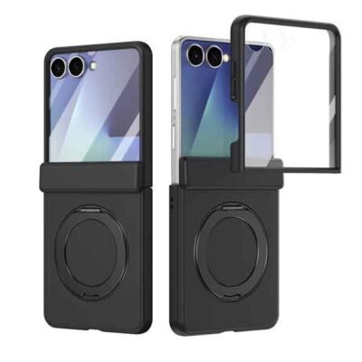 Galaxy Z Flip8 símahulstur með fingrahring – svart