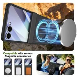 Galaxy Z Flip8 símahulstur með fingrahring – svart - Image 6