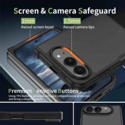 iPhone Fold símahulstur með kontrastlit – svart - Image 3