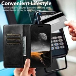 iPhone 18 Pro Max símaveski með kortahólfum – svart - Image 4