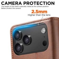 iPhone 18 Pro Max símaveski með kortahólfum – brúnt - Image 3