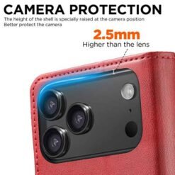 iPhone 18 Pro Max símaveski með kortahólfum – rautt - Image 3